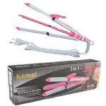 Kemei KM-1213: 3-in-1 Ceramic Coating Styling Powerhouse — Straighten, Curl & Crimp with Salon-Level Precision