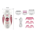 Kemei KM-2530 Premium 4-in-1 Rechargeable Women’s Grooming Kit | Epilator, Shaver, Trimmer & Callus Remover - Image 3