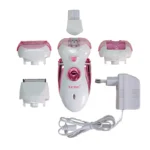 Kemei KM-2530 Premium 4-in-1 Rechargeable Women’s Grooming Kit | Epilator, Shaver, Trimmer & Callus Remover