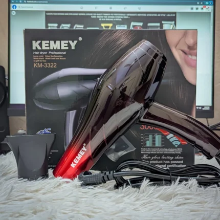 Kemey KM-3322 – 3000W Professional Hot & Cold Hair Dryer