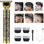 Vintage T9 Professional Hair Trimmer – USB Type-C | 1200mAh | Zero-Gap T-Blade