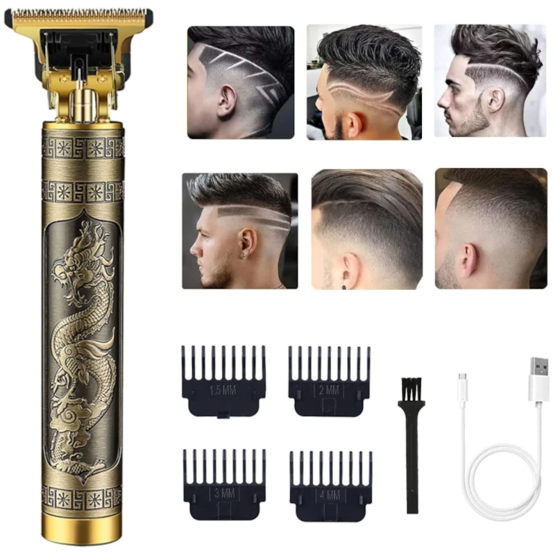 6 Vintage T9 Professional Hair Trimmer – USB Type-C | 1200mAh | Zero-Gap T-Blade - Image 1