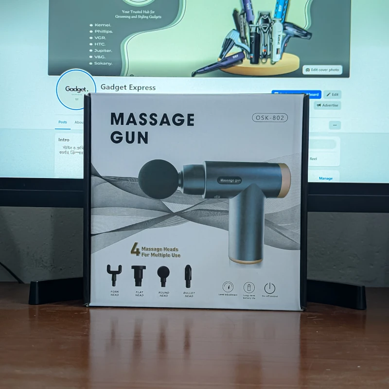 2 OSK-802 Massage Gun – 30W Rechargeable Muscle Massager (Plastic & Metal Head Variant) - Image 1